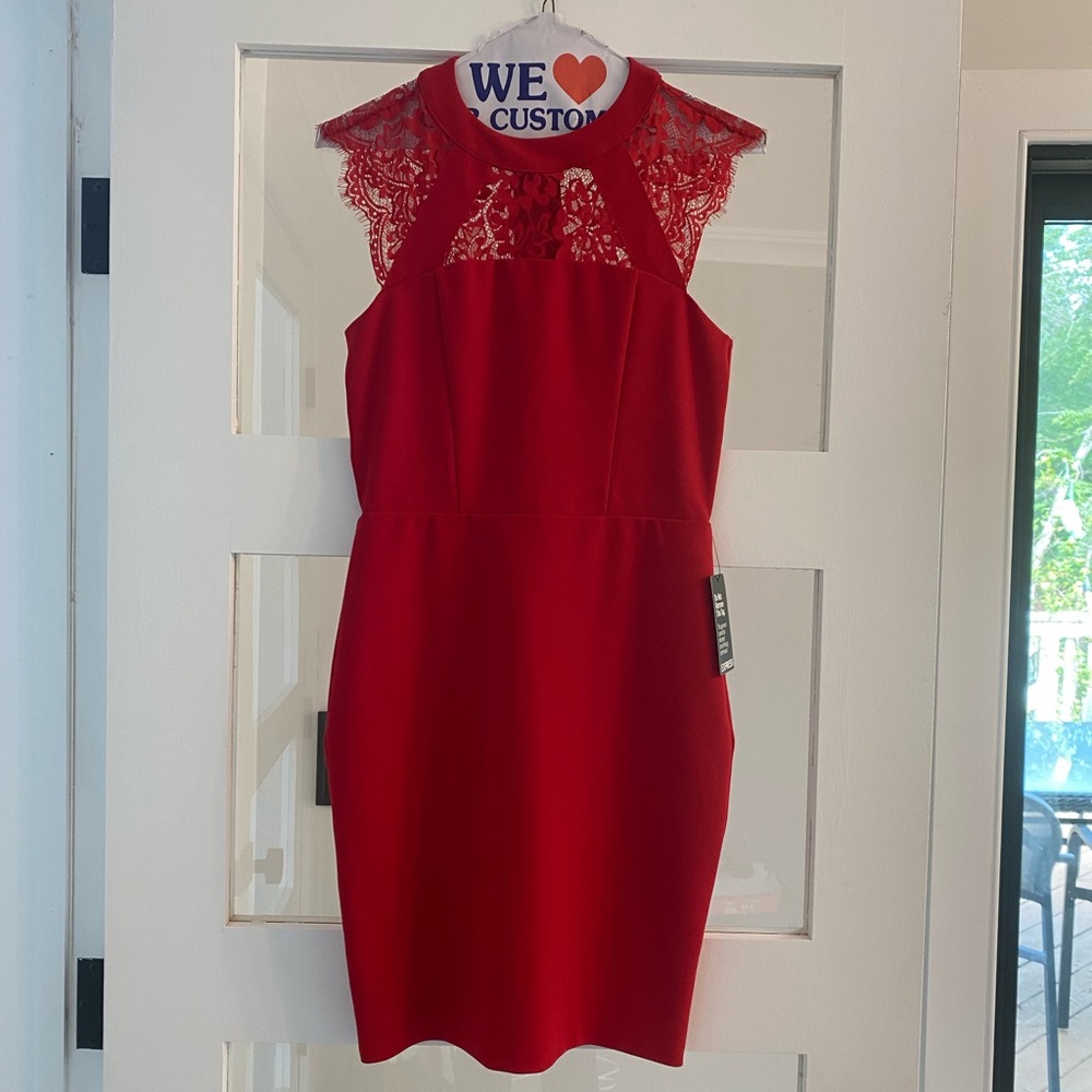 Valentines red lace Express dress
